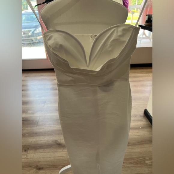 MORE TO COME Sophia Strapless Midi Dress in White - Picture 7 of 12